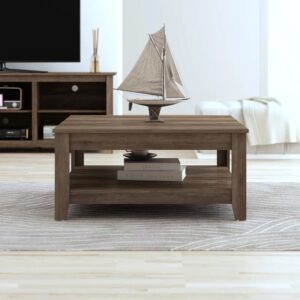 Weddel Basilico Coffee Table with Storage Knotty Oak