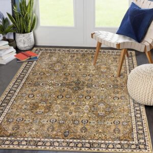 Machine Washable Area Rugs, Vintage Carpet 8'x10'