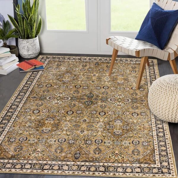 Machine Washable Area Rugs, Vintage Carpet 8'x10'