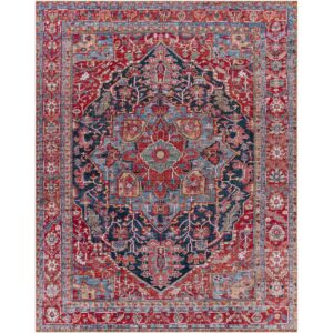 Fleckenstein Oriental Dark Blue/Burgundy/Cream Area Rug 3'6"x5'6"