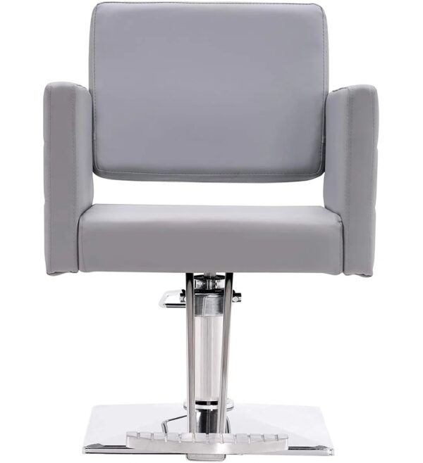 Spring Street 25" W Faux Leather Hydraulic Salon Chair with Metal Frame Gray