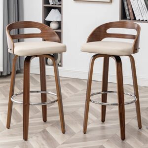 Mahtab Swivel Counter & Bar Stool (Set of 2) Beige