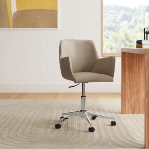 Azure Swivel Office Chair Taupe/Chrome