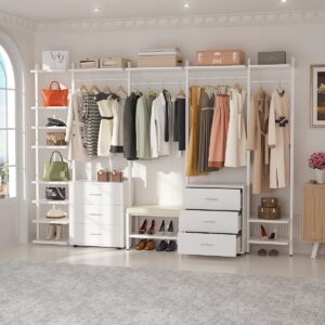 Strathaven Walk in Closet System with 6 Closet Drawers