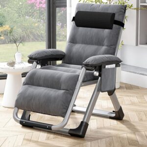 Zero Gravity Chair, Padded Adjustable Reclining Lounge Chair with Cup Holder,Supports 440lbs