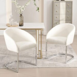 Kadey 19.5'' H Upholstered Metal Side Chair (Set of 2) White