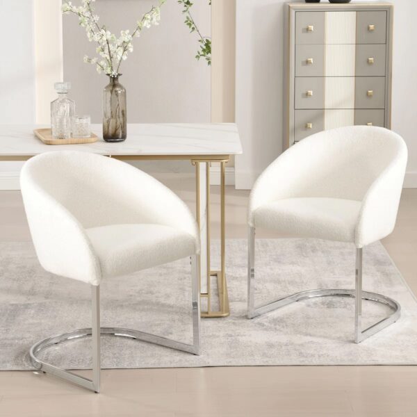 Kadey 19.5'' H Upholstered Metal Side Chair (Set of 2) White
