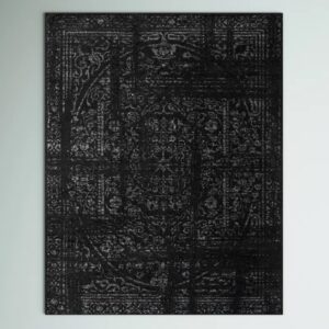 Adetoun Traditional Power Loom Performance Black/Grey Rug 3'x5'