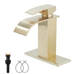 Single-Hole Single-handle Bathroom Faucet with Drain Assembly P-3005-BG