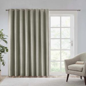 Printed Heathered Blackout Grommet Top Curtain Panel Beige 100"x 84"