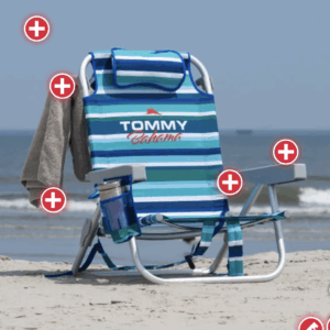 Tommy Bahama Beach Chair 2-pack Blue Stripes