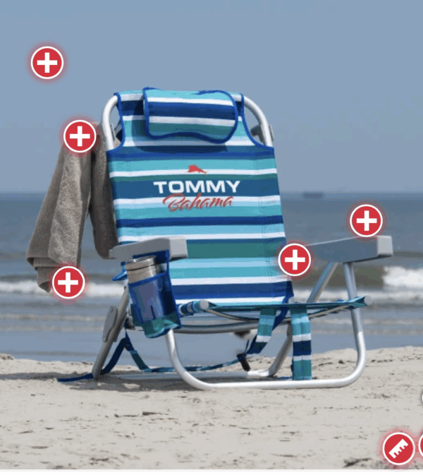Tommy Bahama Beach Chair 2-pack Blue Stripes