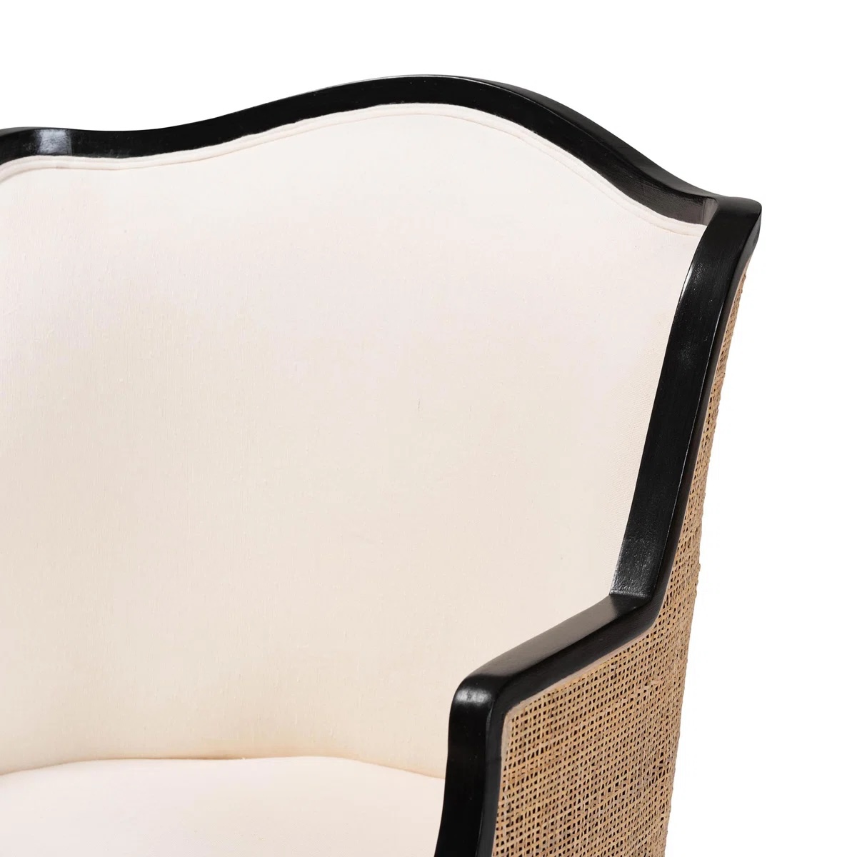 Elizette Traditional French Beige Fabric And Honey Oak Finished Wood Accent Chair - Image 3
