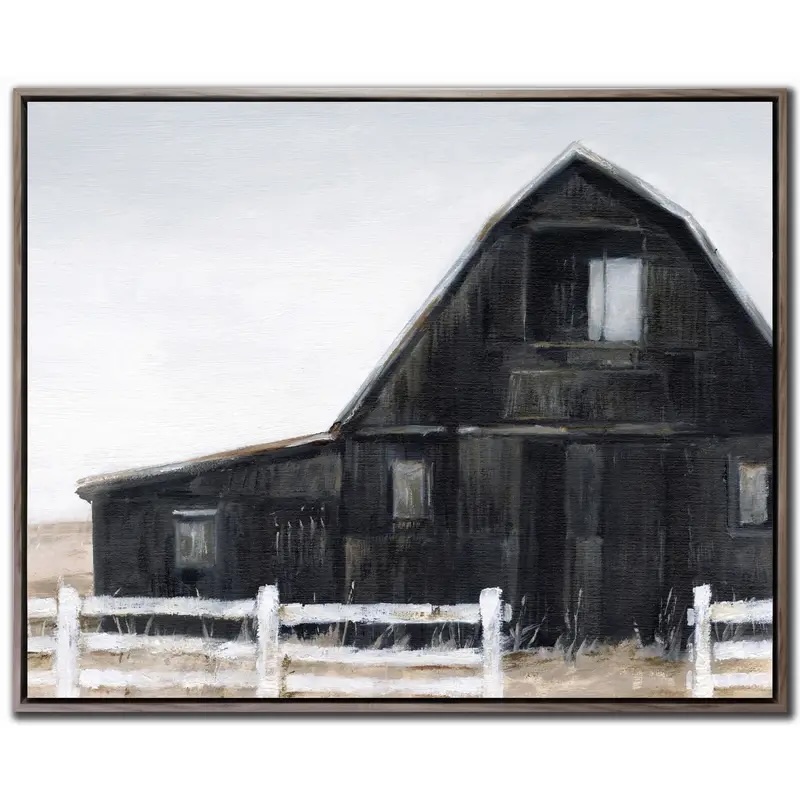 Black Barn II Canvas Wall Art 24"x 30"