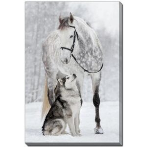 Alaskan Malamute and Orlov Trotter 16x20