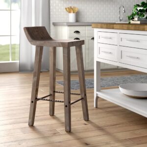 Carlson Solid Wood Stool Rustic Counter Height Misty Mocha