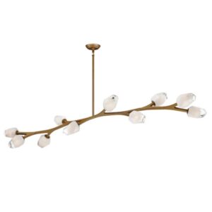 Dreanda 10 - Light Dimmable Modern Linear Chandelier Natural Aged Brass