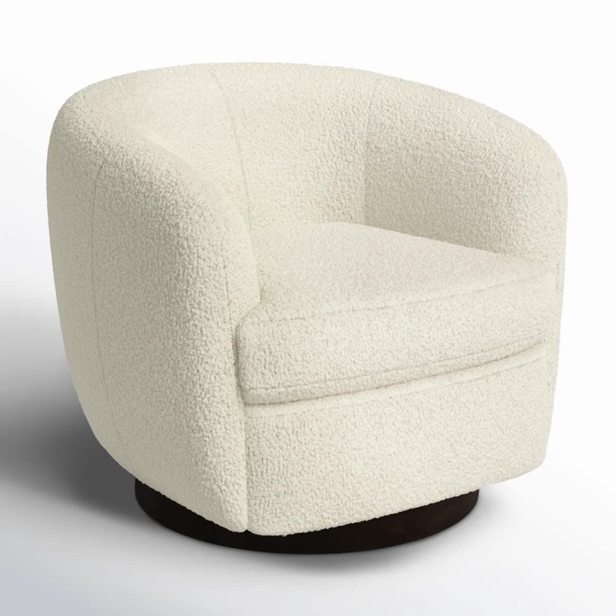 Marcy Upholstered Swivel Barrel Chair Cream