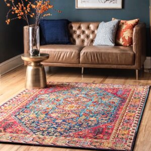Shetucket Medallion Area Rug Multicolor/Blue 9'x12'