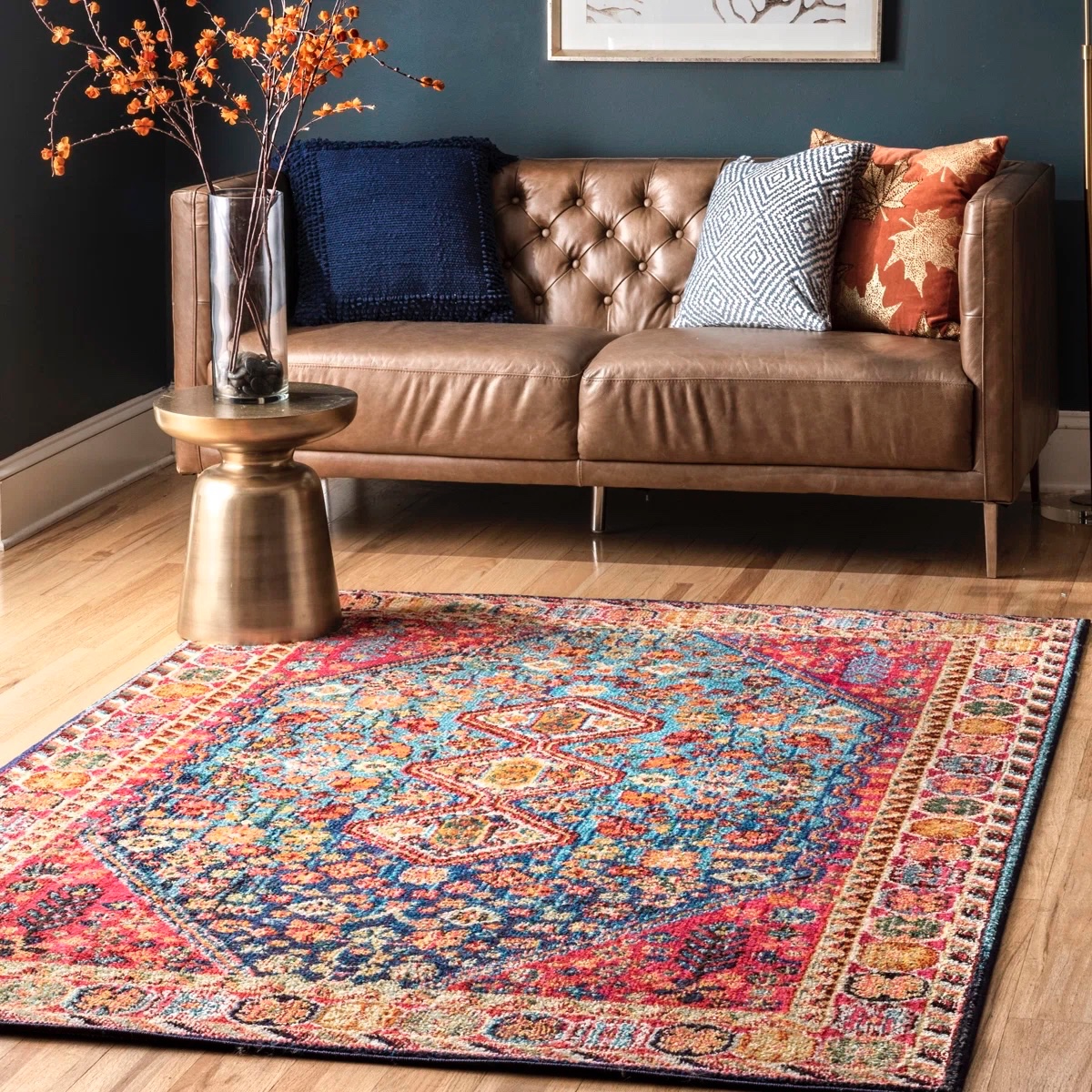 Shetucket Medallion Area Rug Multicolor/Blue 9'x12'