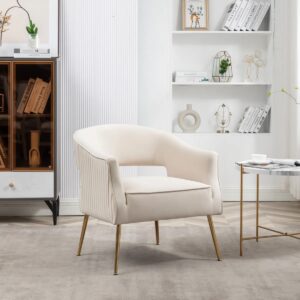 Beige Chynna Velvet Armchair