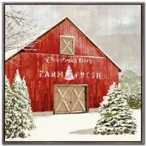 Festive Barn Canvas Wall Art 24"X24"