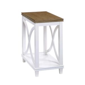24" Chairside End Table with Storage and Solid Wood Frame