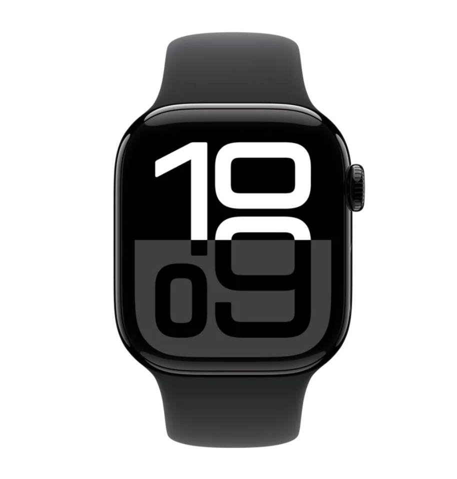 Apple Watch Series 10 - 42mm - GPS - Jet Black Aluminium Case with Black Sport Band - S/M