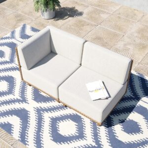 One Set - 3 Pieces - Rattan Loveseat & Armless Chair