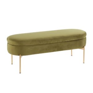 verie Velvet Upholstered Storage Bench