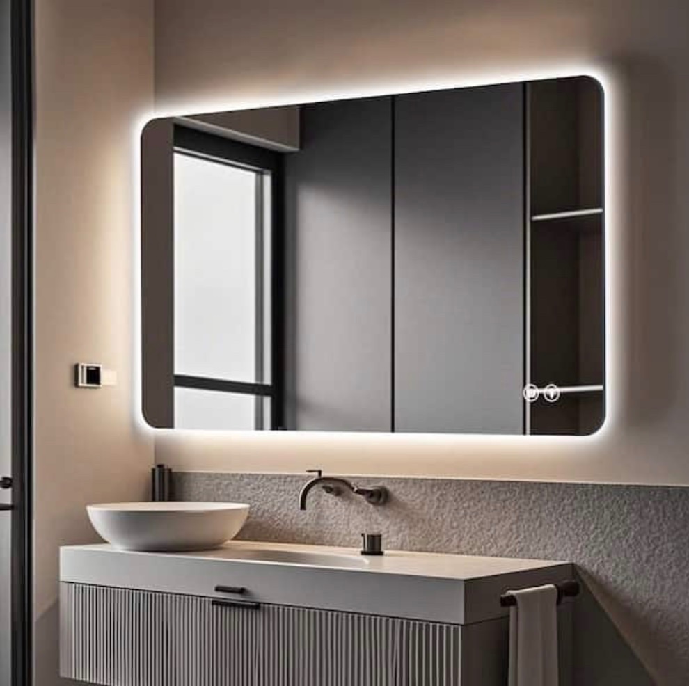 30 in. W x 48 in. H Rectangular Frameless LED Adjustable Backlit Anti-Fog Wall Mirror Bathroom Vanity Mirror