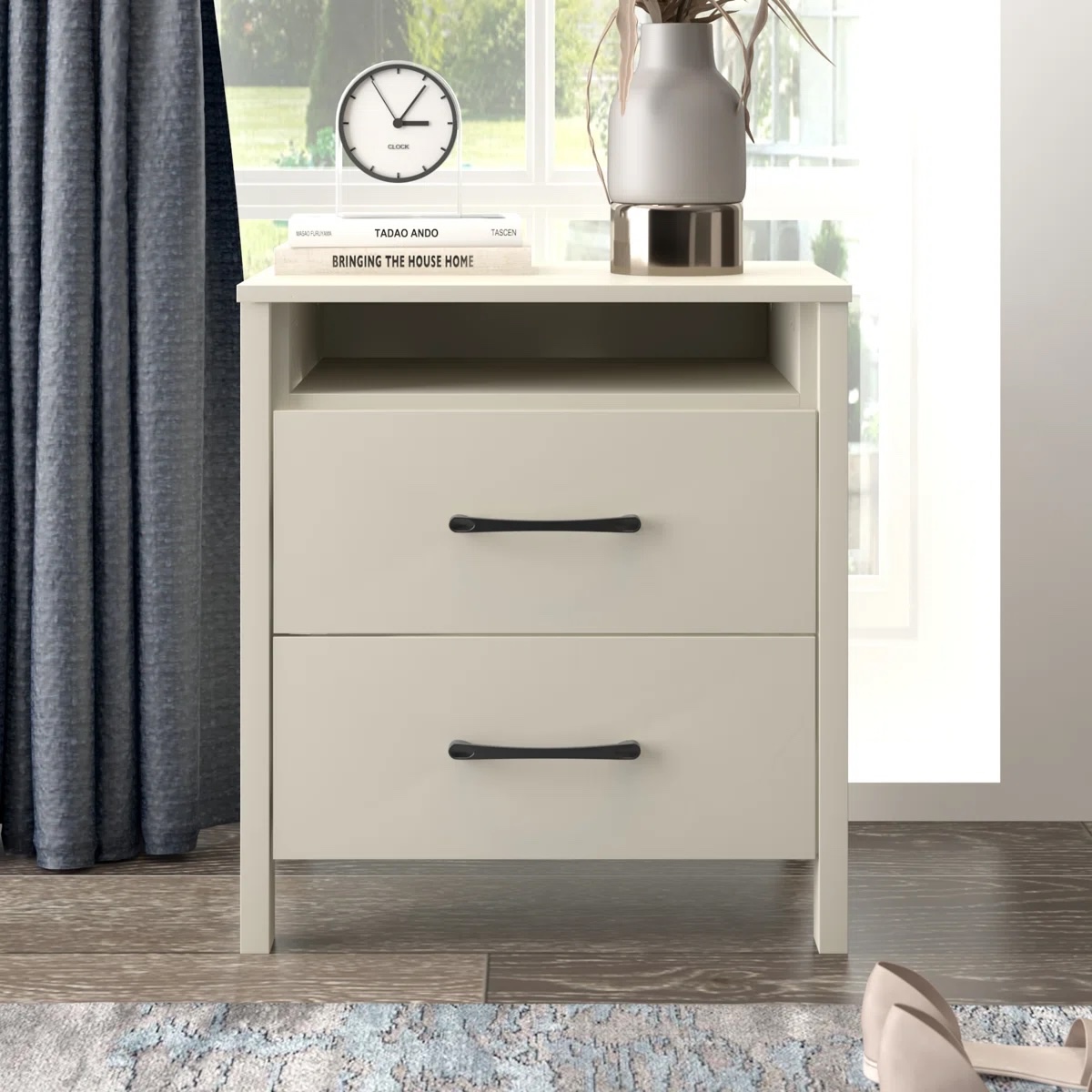 Allysyn 22.7" 2 Drawer Nightstand Ivory