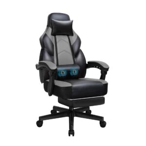 Adjustable Gaming Chair Reclining Swiveling PC & Racing with Footrest