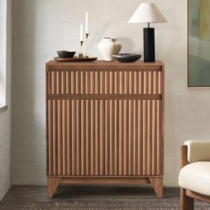 Dejesus 38" Tall 2 - Door Accent Cabinet With Adjustable Shelf, Waveform Fluted Panel