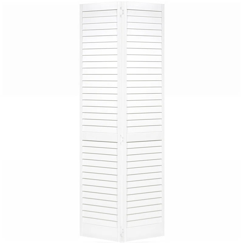 Louvred Wood Painted Plantation Bi-Fold Door Size: 27.69" x 80"