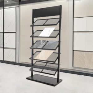 5-Tier Modern Heavy-Duty Iron Rectangular Ceramic Sample Display Stand