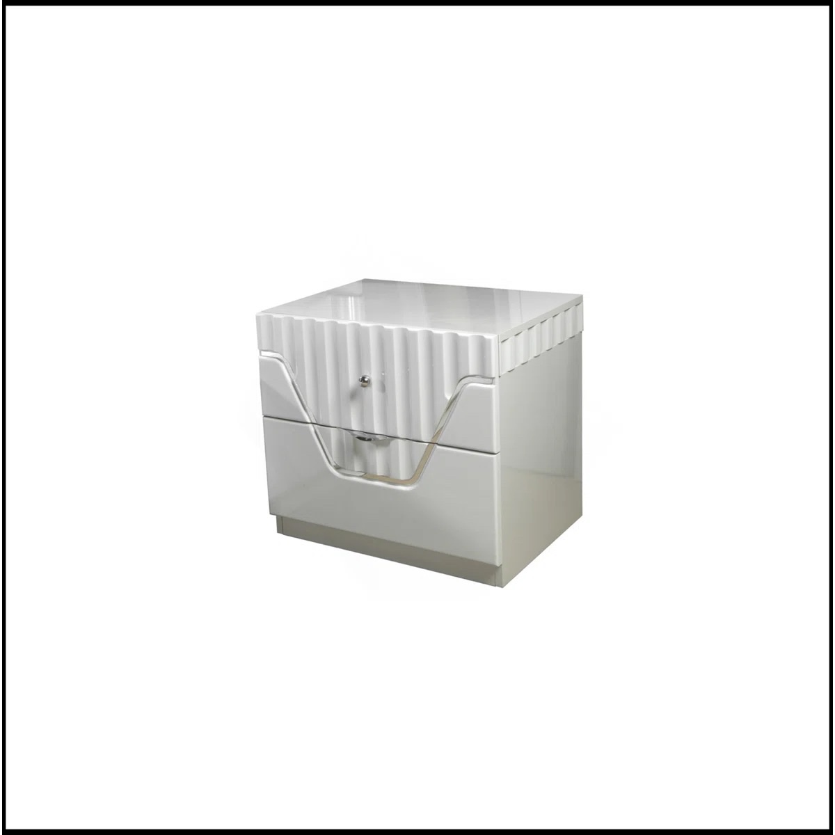 Modern Style 2-Drawer Night Stand Made With Wood In Grey