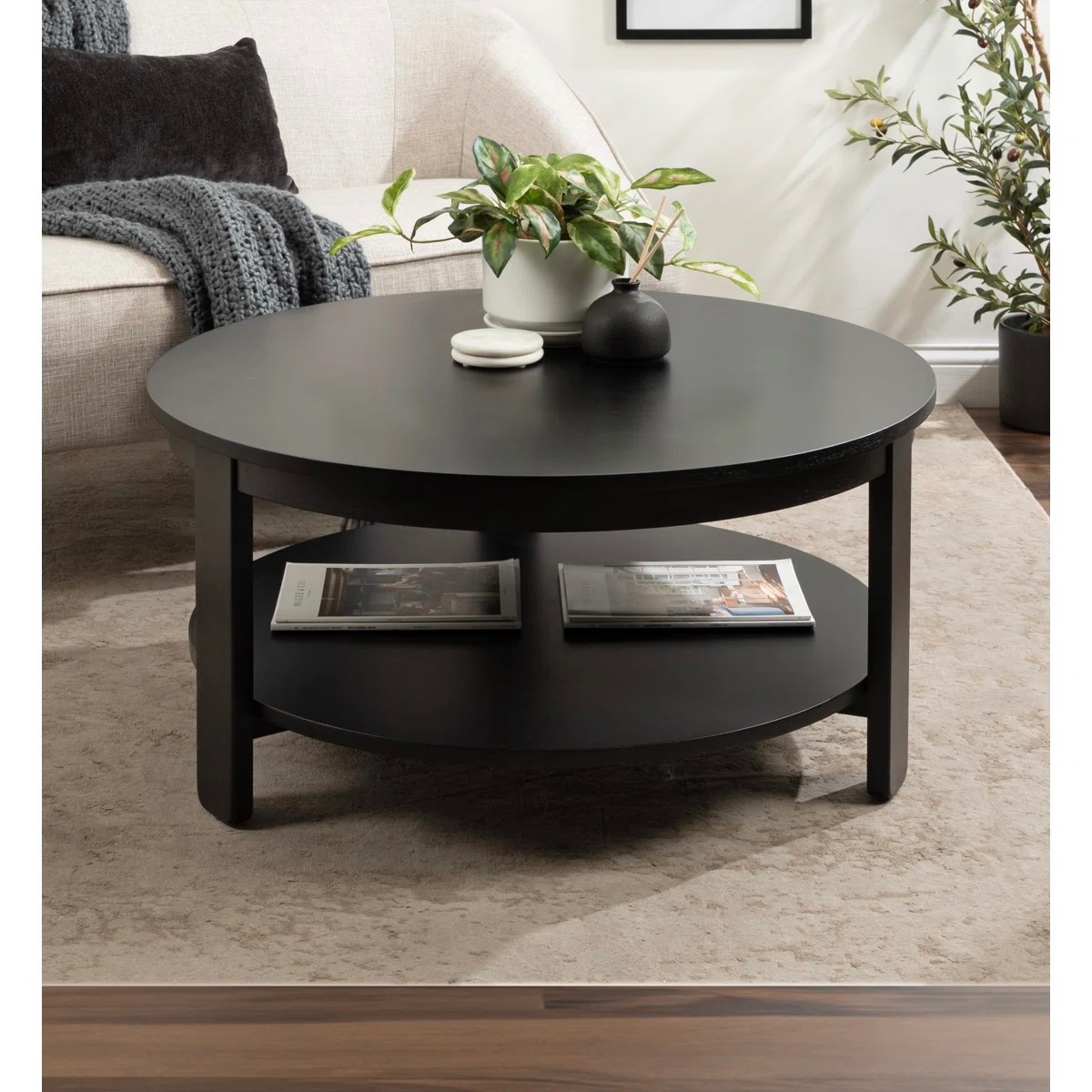 Aamnah Prayash Tiered Round Living Room Coffee Table