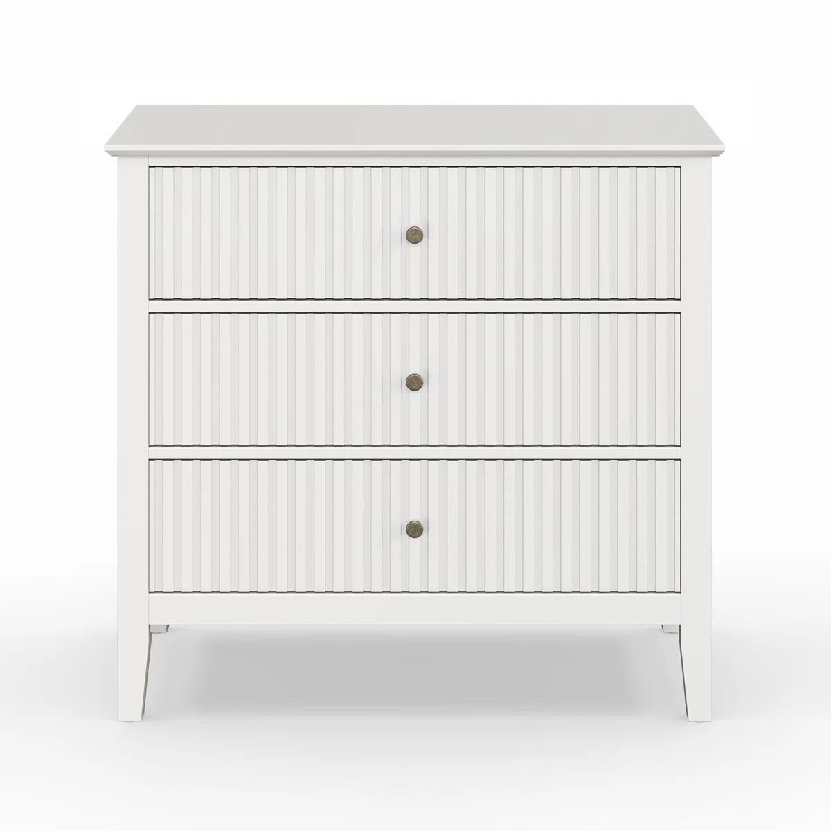 Amberrae Large 3 Drawer Dresser, Wide Chest of Drawers White