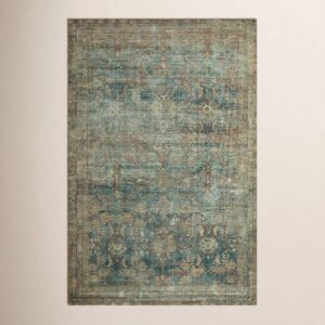 Magnolia Home Loloi Banks Machine Washable Spice / Blue Area Rug 8'6" x 11'6"