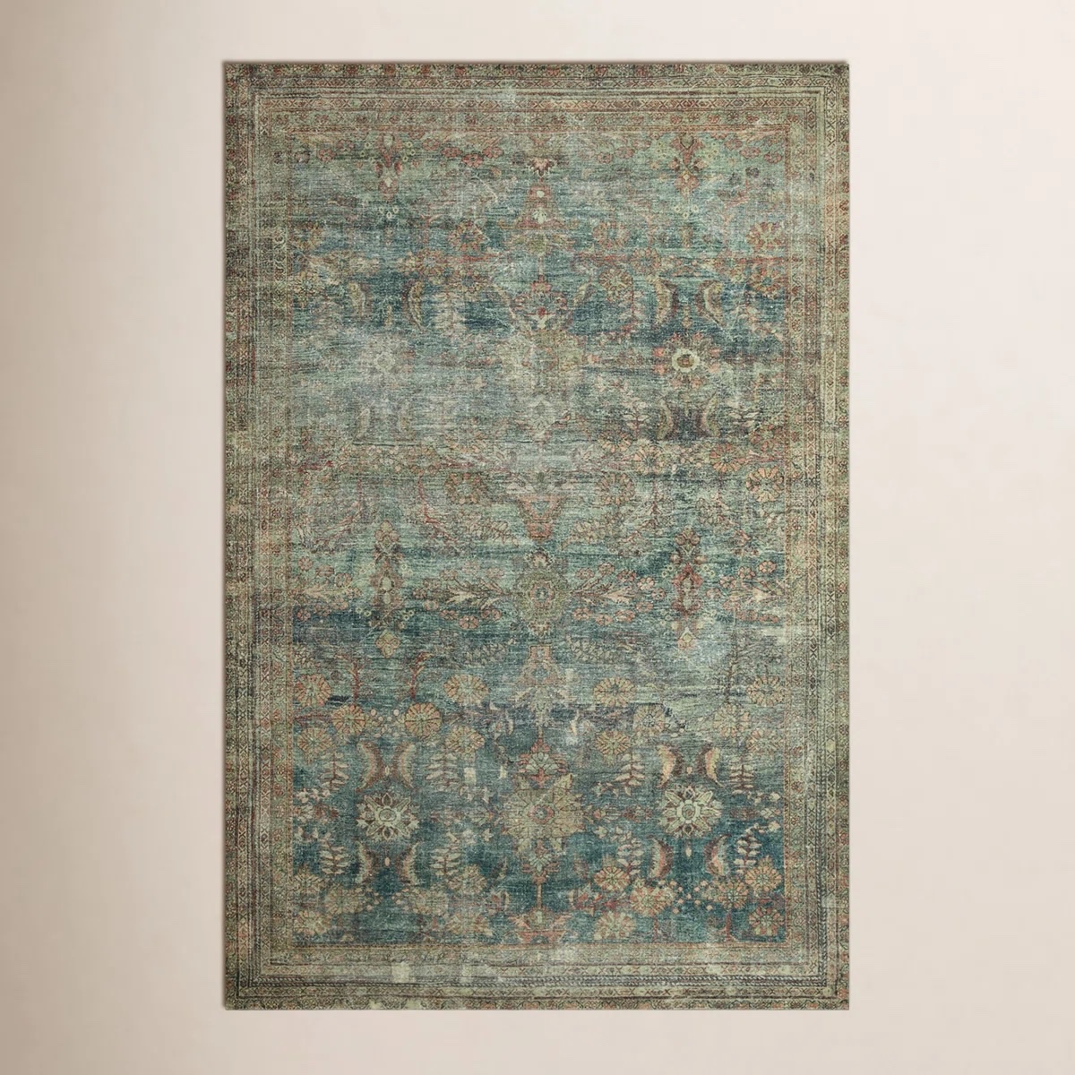 Magnolia Home Loloi Banks Machine Washable Spice / Blue Area Rug 8'6" x 11'6"