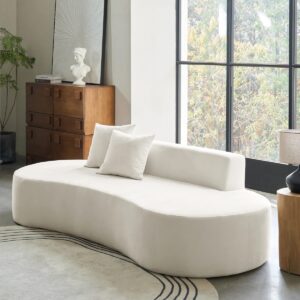 Nerio 94" No Assembly Required Compressed Cloud Sofa Ivory