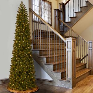 Downswept Douglas Green Fir Artificial Christmas Tree with Color + Clear Lights