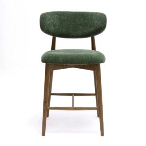 Zinea Forest Green Performance Textured Velvet Counter Stool