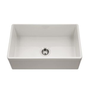 30'' L Farmhouse / Apron Single Bowl Fireclay Kitchen Sink PTS-4118 WH