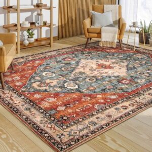 Watte Boho Tribal Washable Soft Non Slip Area Rug 6'x9'