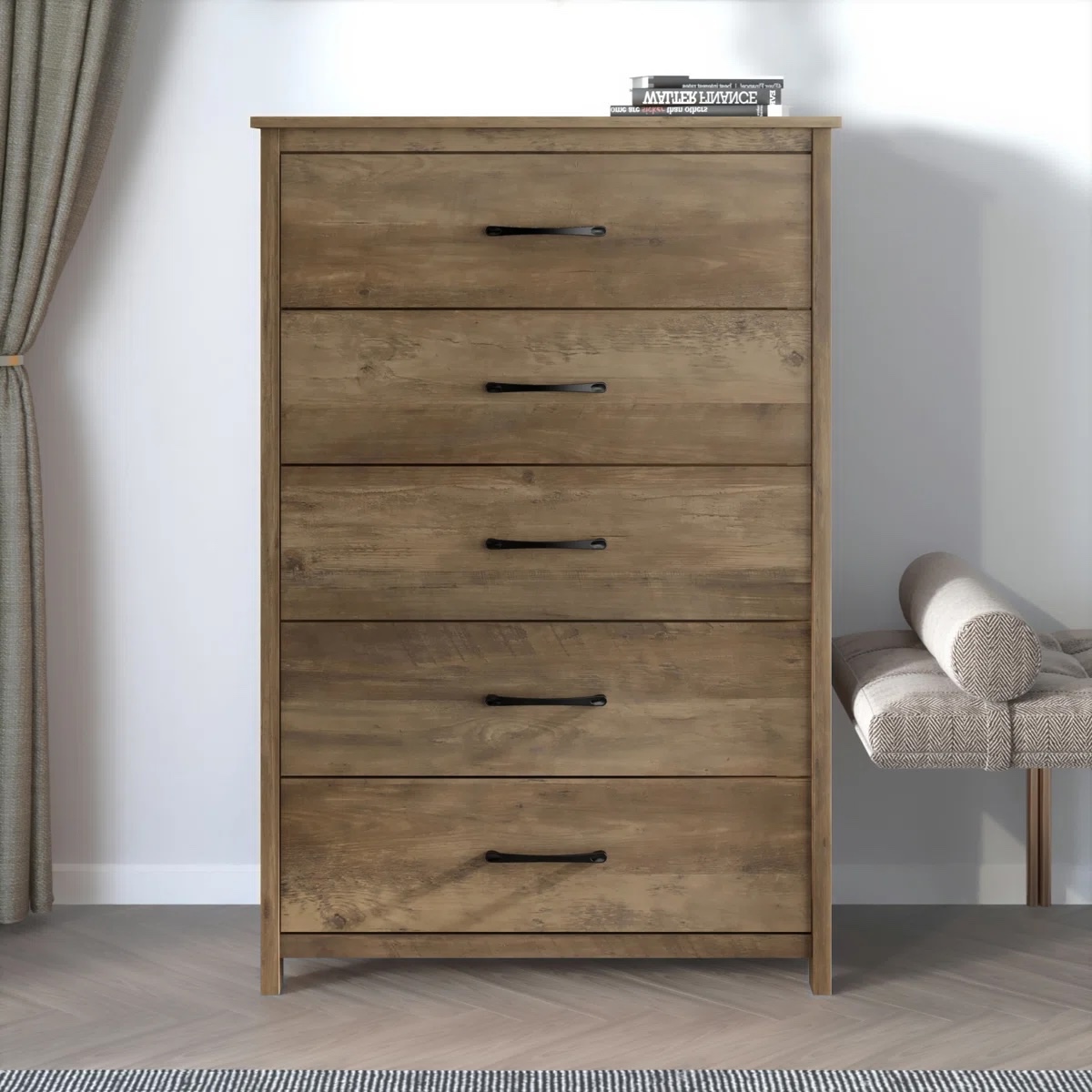 Allysyn 5 Drawer Dresser Knotty Oak