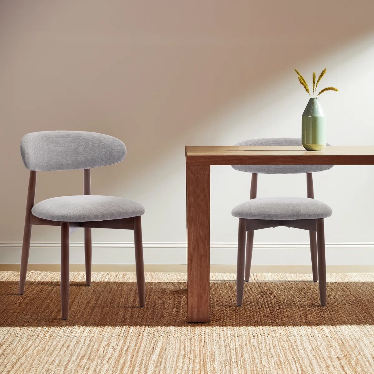 Upholstered Solid Wood Dining Chair Side Chair (Set of 2)