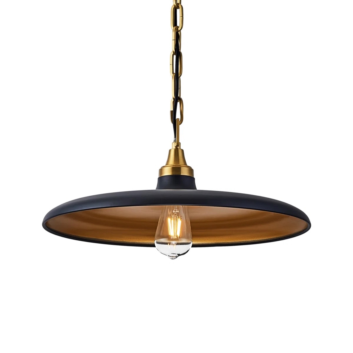 Modern 18 inch 1 Light Pendant with Iron Shade