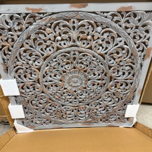 Wooden Handmade Carved Scroll Mandala Floral Home Wall Decor